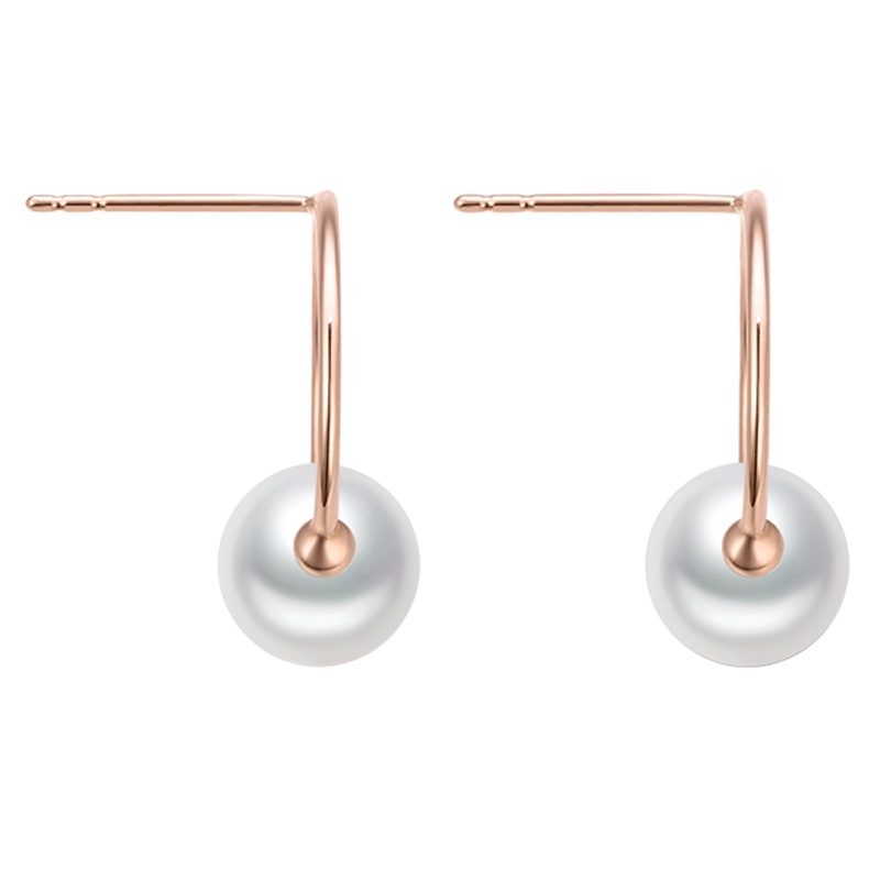 金一国囍18K金淡水珍珠简爱女士珍珠耳饰送妈妈婆婆送女友礼物珠宝首饰（定价）CIF003