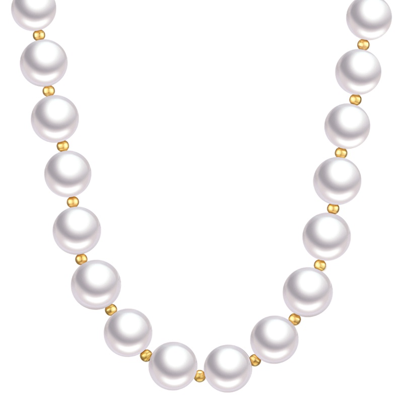 蒂蔻 时尚强光淡水珍珠18K金项链女士款母亲节生日礼物送妈妈送婆婆送长辈