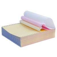 齐心(Comix) 晶纯电脑打印纸241-3 彩色三联二等分不撕边 1000页/箱(计价单位:箱)