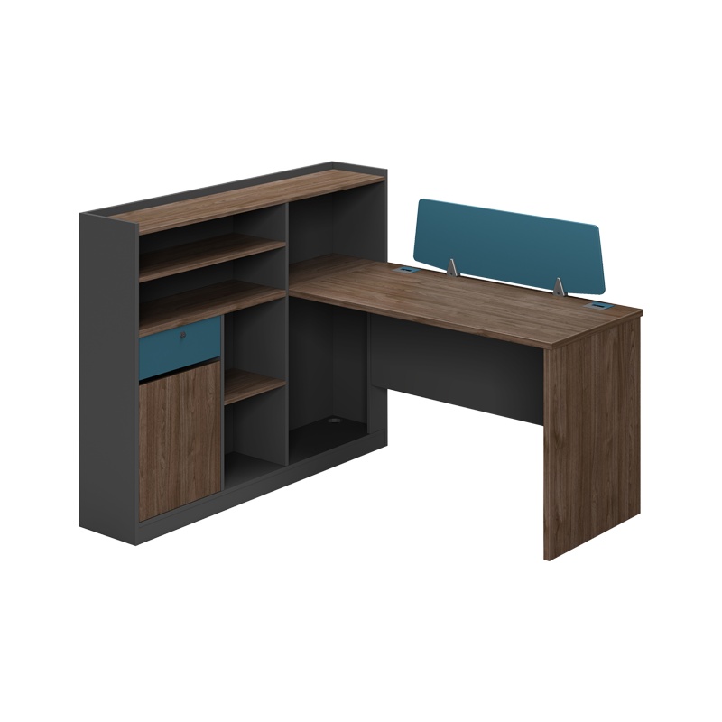 科朔 办公桌职员桌员工桌简约写字台带柜子办公桌1.5米 KSB15110