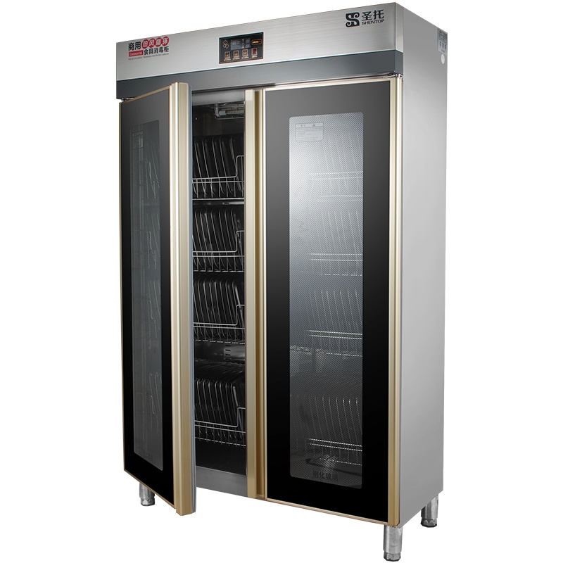 圣托(Shentop)双门大容量餐盘消毒碗柜 商用不锈钢食堂消毒 厨房紫外线碗筷保洁柜 YTD1000-R2
