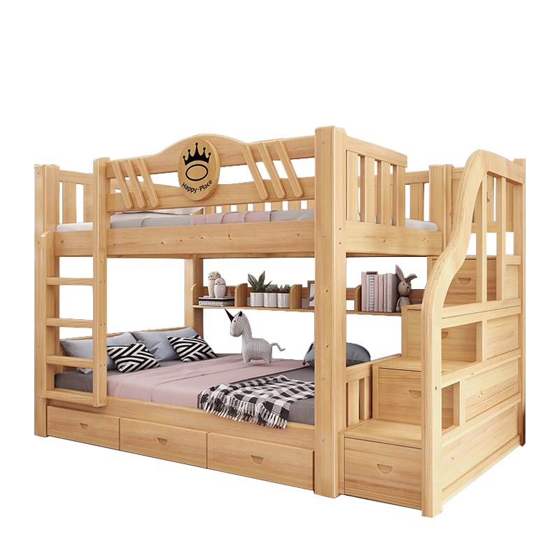 爱家生活全实木高低子母床上下铺儿童床上下两层床胡桃木大人家用