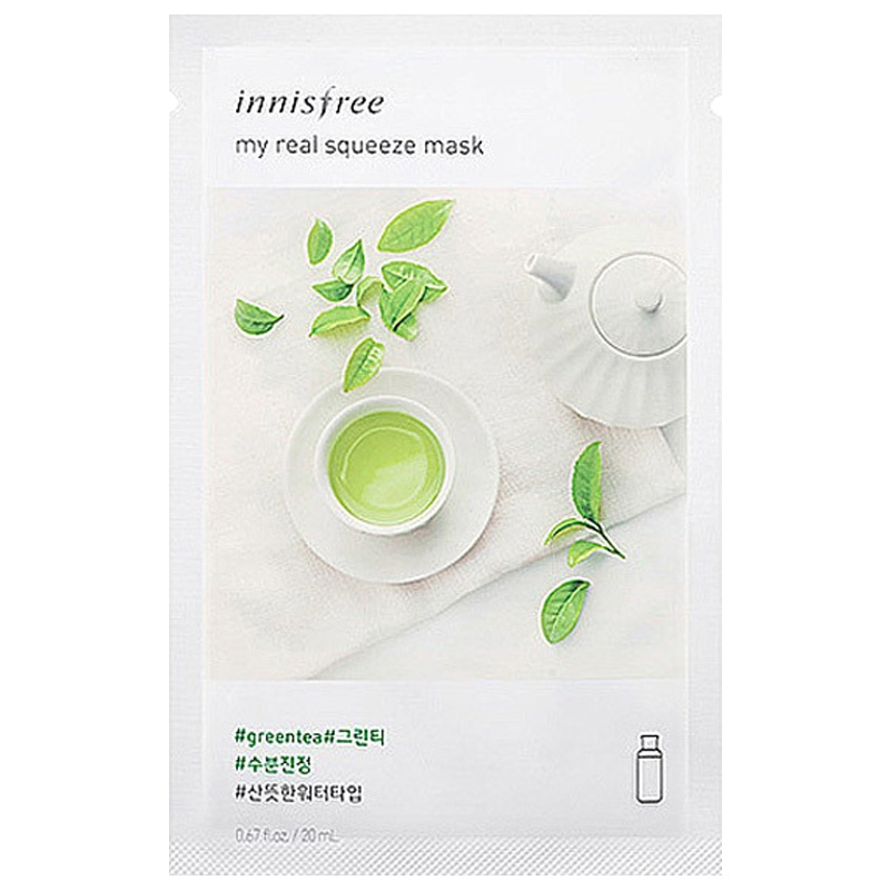 [清爽滋润]Innisfree 悦诗风吟 真萃鲜润 保湿补水 绿茶面膜 20ml/片 舒缓保湿