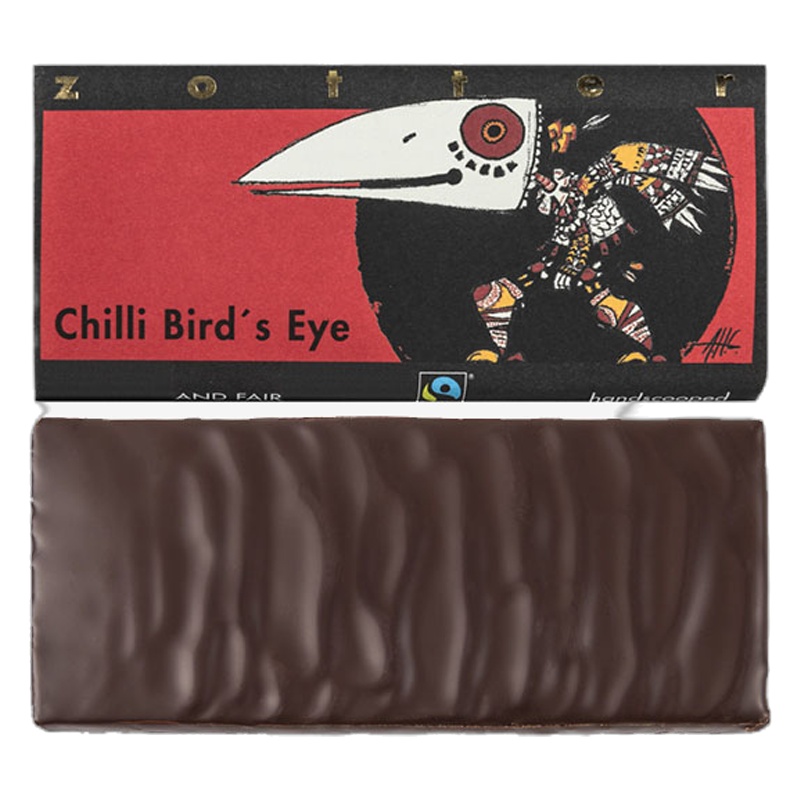 Zotter爽酷鸟眼辣椒手工夹层巧克力70g