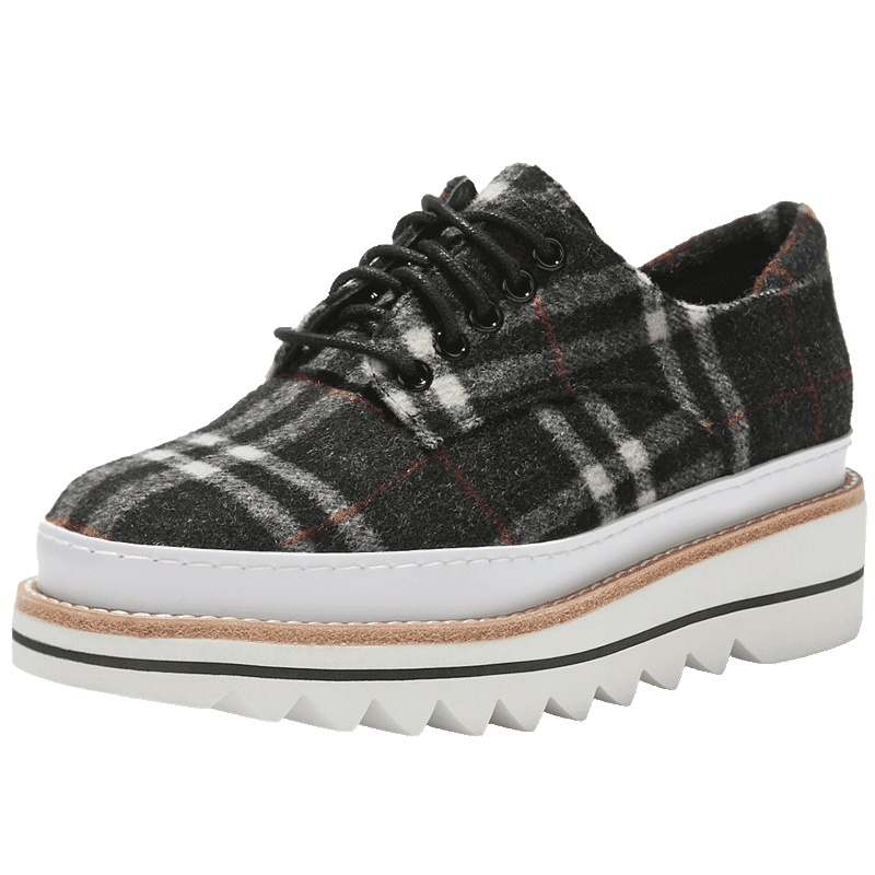 热风女士格子休闲鞋
