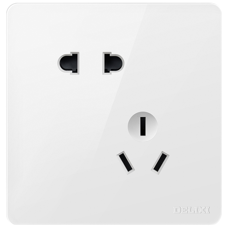 德力西开关插座家用正品86型暗装墙上墙式墙壁带5五孔面板多孔 开关