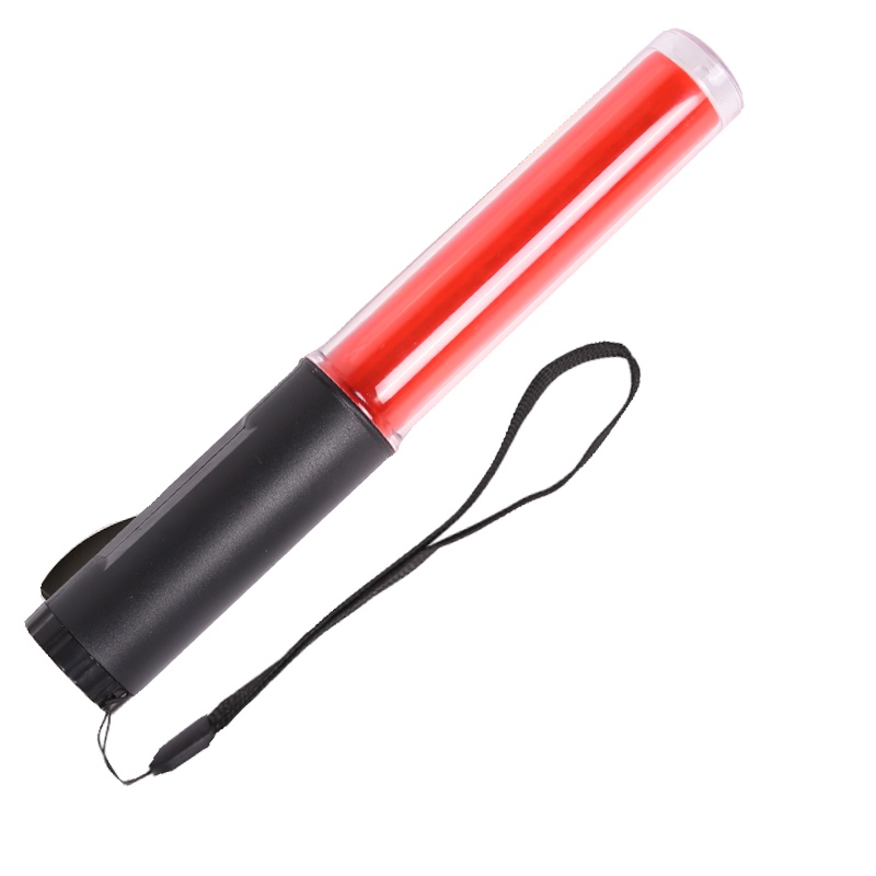 趣行 交通安全指挥棒 全红色26cm(配3节5号电池)多功能道路警示指挥用应急荧光闪光LED灯消防棒