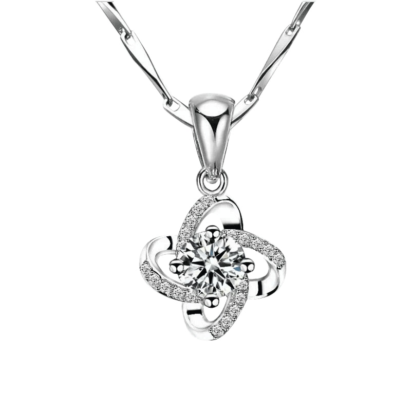 依帝魅情侣银饰s925银韩版纯银项链女锁骨链镶嵌锆石热卖项饰皇冠吊坠送恋人520送女友