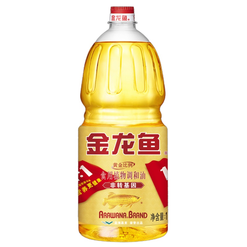 金龙鱼 非转基因 黄金比例调和油1.8L*6桶 食用调和油烹饪粮油 整箱 非转基因物理压榨