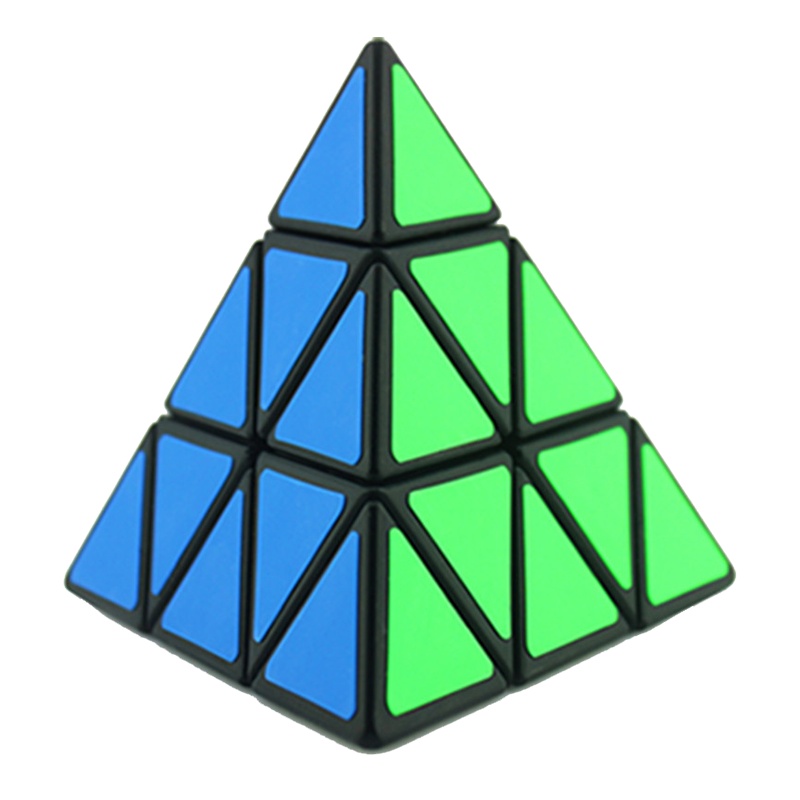 圣手异形魔方三阶粽子镜面五魔方斜转金字塔变形魔方组合套装玩具（金字塔黑）