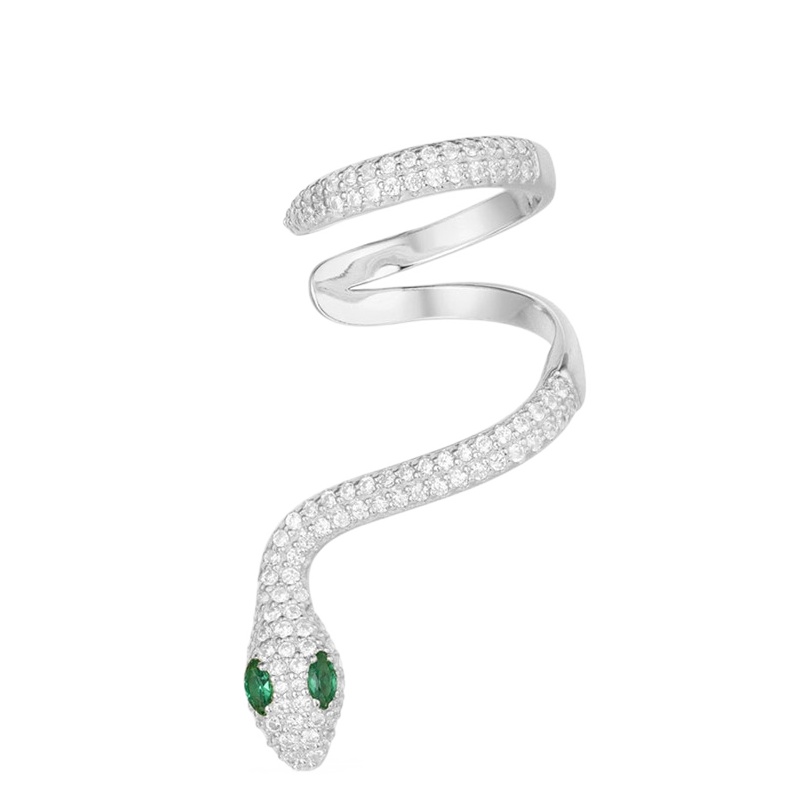 APM Monaco[吉克隽逸同款]女士 单只银镶晶钻蛇形耳骨夹 AE9534XKG