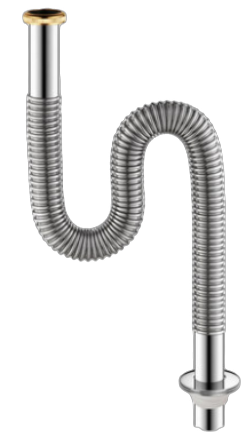 洗脸池下水管防臭密封圈排水电镀防臭管 80cm 直径32mm