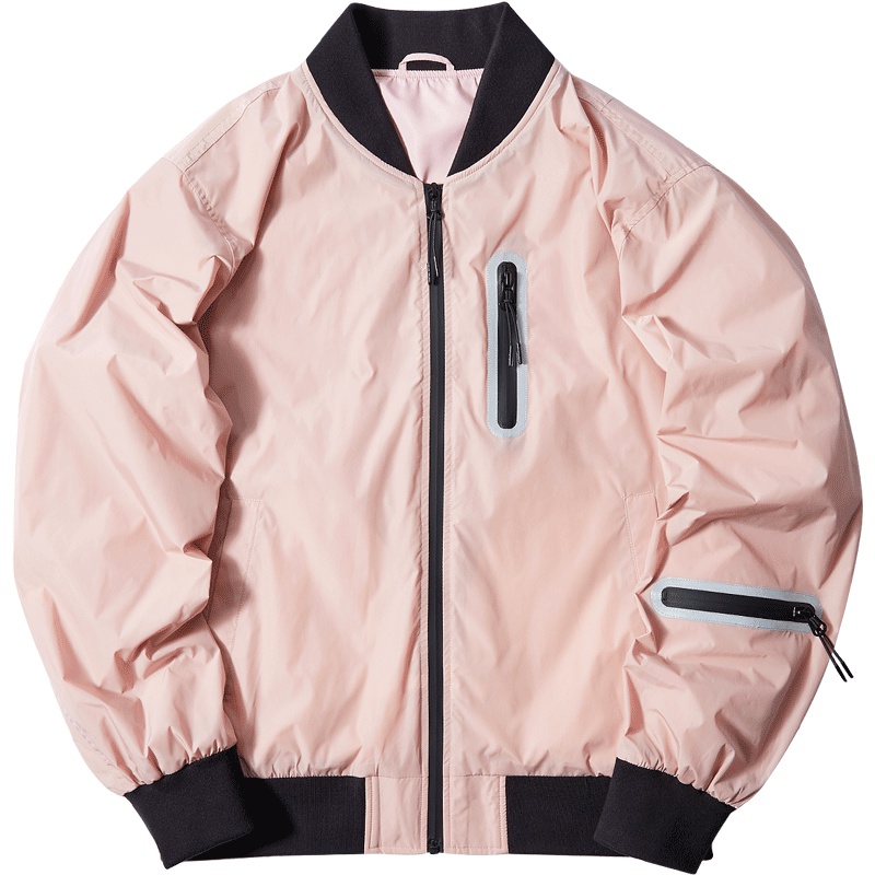 黑鲸简约棒球领夹克男2019春季反光条装饰外套男CWJAJ19003A