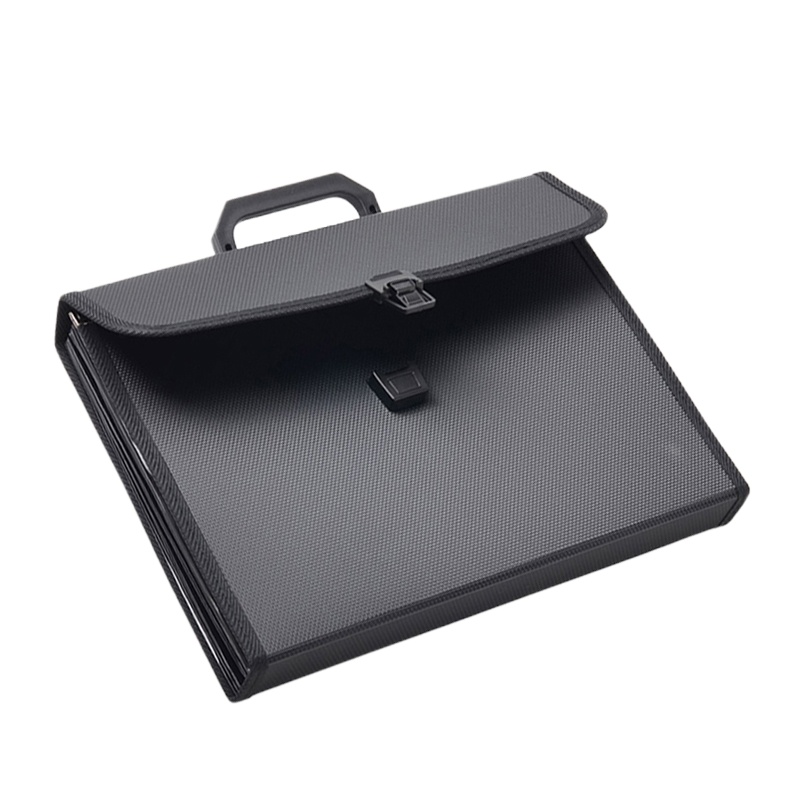 齐心 KF412TJ-X 易分类 手提式风琴包 13格 A4文件整理包 黑色