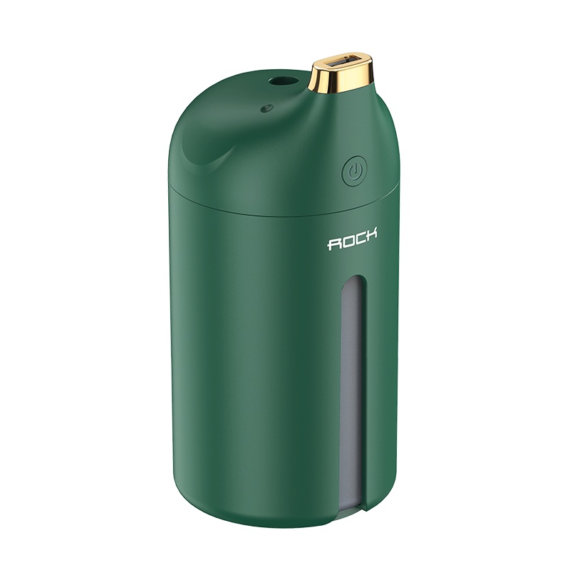 ROCK加湿器小型办公室桌面家用静音卧室usb车载学生宿舍迷你喷雾可爱便携式可充电款空气床头无线大雾量香薰