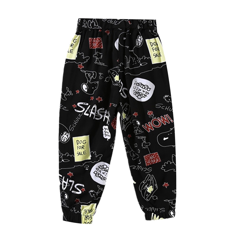 史努比春夏季儿童防蚊裤夏季薄款长裤中大童裤子男女宝宝休闲灯笼裤