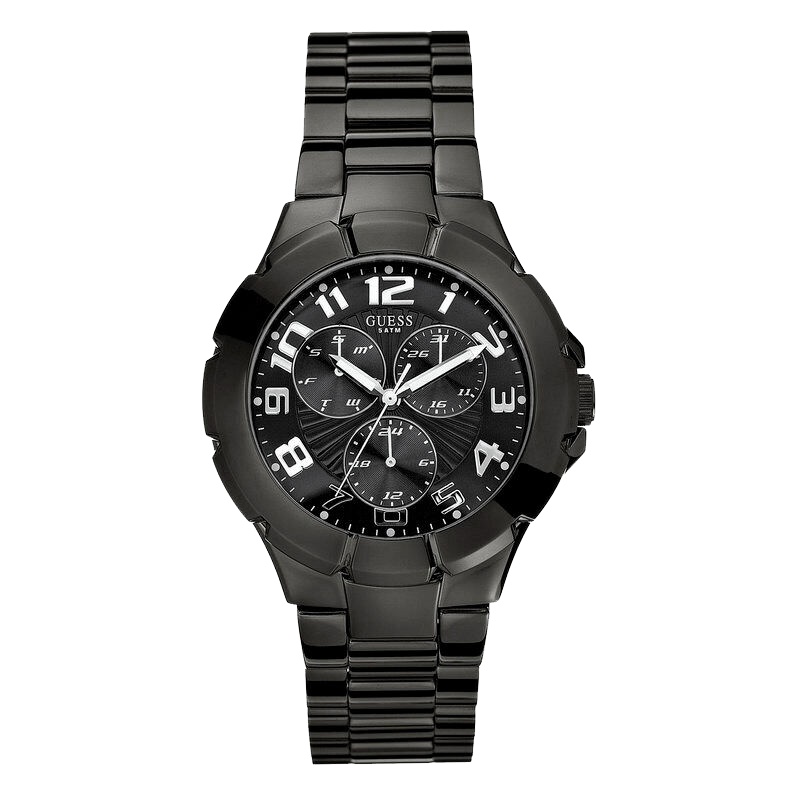 盖尔斯(GUESS)时尚休闲潮流商务三眼石英男士手表W11010G1