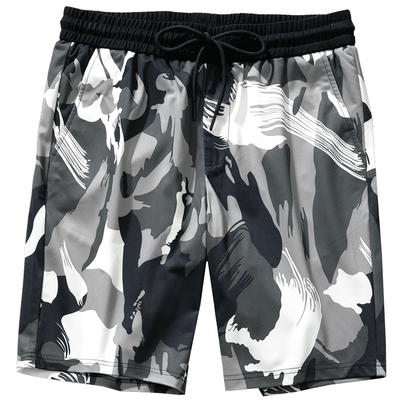 千纸鹤男生短裤韩版潮流男薄弹性休闲青年五分裤迷彩休闲裤90156