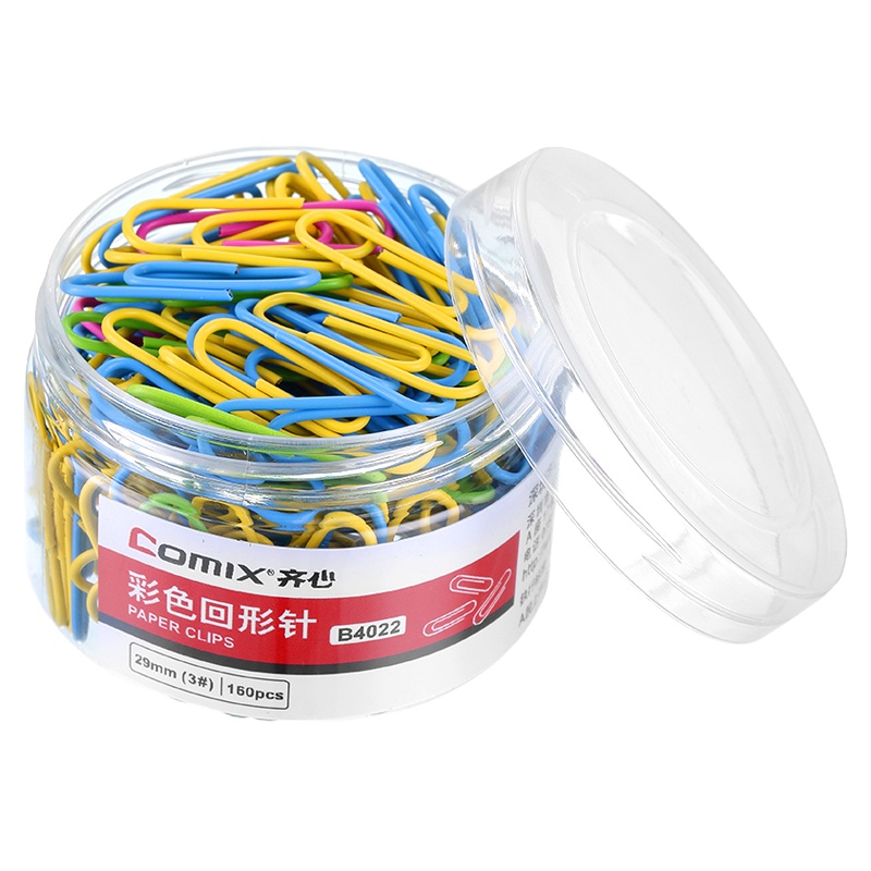 齐心 B4022 彩色回形针 (3#29mm) (单位:盒)