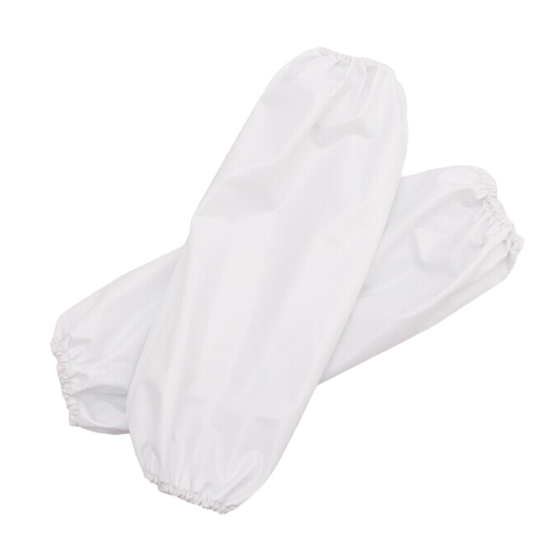 防水防油污皮袖套短长款男女厨房劳保套袖工作家用PU护袖套袖 白色