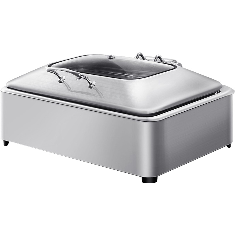 德玛仕(DEMASHI)自助餐炉布菲炉酒精灯炉 电加热翻盖餐炉1011B(304不锈钢 包围款 9L长方形)