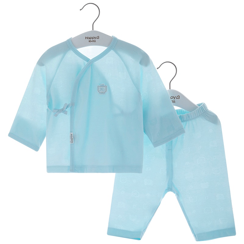 哈贝比初生婴儿衣服夏季新生儿和尚服莫代尔睡衣宝宝内衣套装薄款