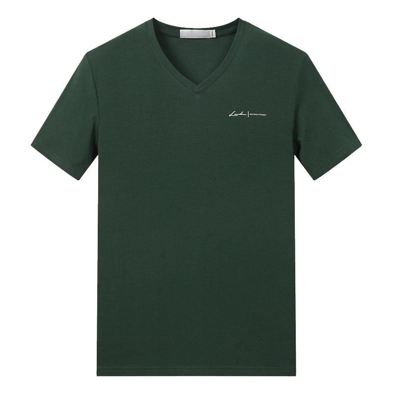 花花公子男士短袖纯色T恤棉质休闲时尚圆领T恤