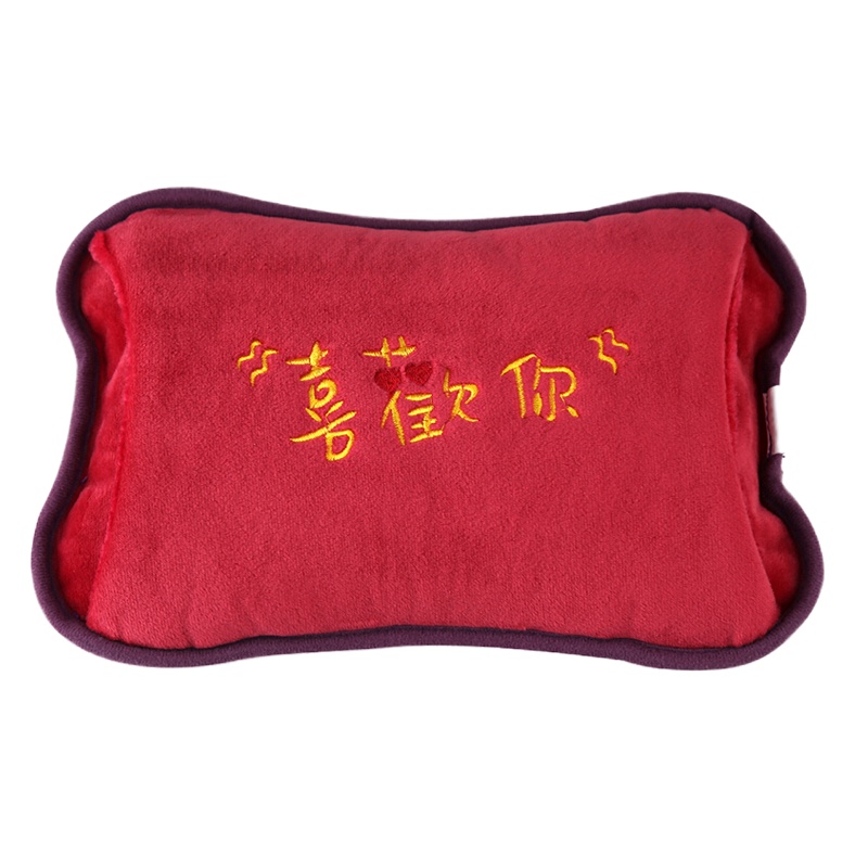 绿之源 暖手宝热水袋电暖袋暖宝宝充电防爆迷你痛经电热宝暖贴(红色 喜欢你)