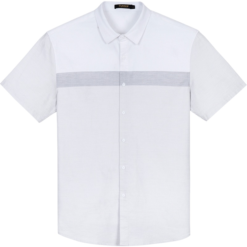 千纸鹤男装休闲衬衫2020春夏商务男士撞色短袖寸衫男10296