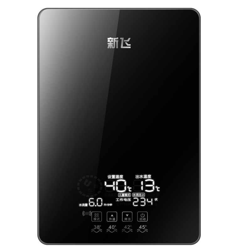 新飞(Frestech) 即热式电热水器 电家用公寓卫生间加热器速热小型淋浴加热宝可遥控变频 XFJDL-60YA黑色