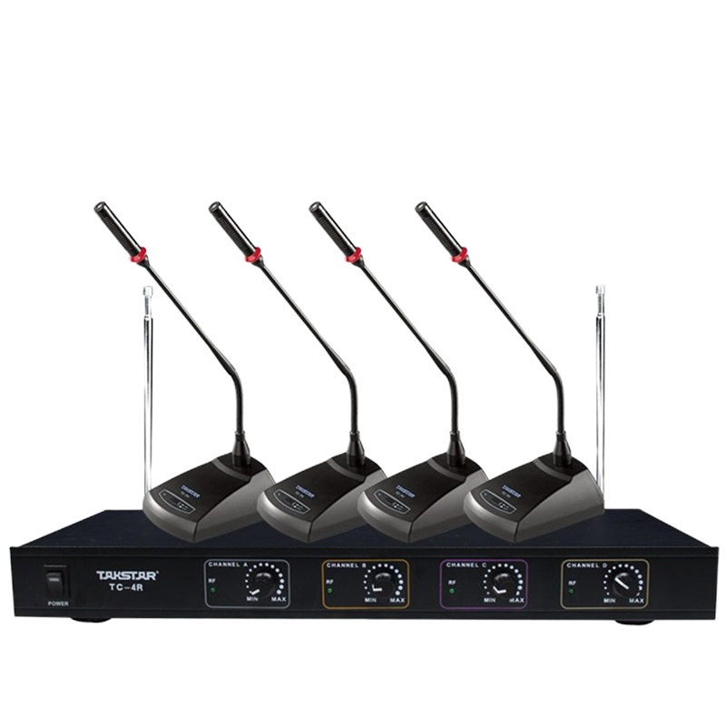 Takstar/得胜TC-4R一拖四无线会议话筒 会议系统舞台卡拉OK主持演出麦克风(1台主机+4会议话筒)