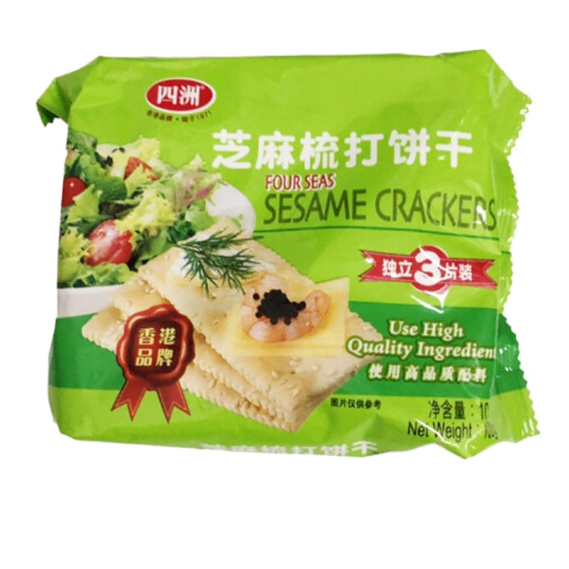 四洲芝麻味苏打饼干100g