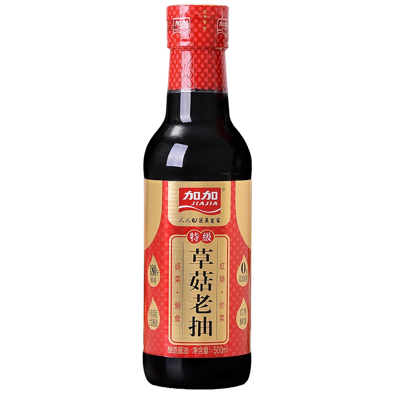 加加 特级草菇老抽500ml 红烧肉炖肉 炒菜卤味上色调料 酱油