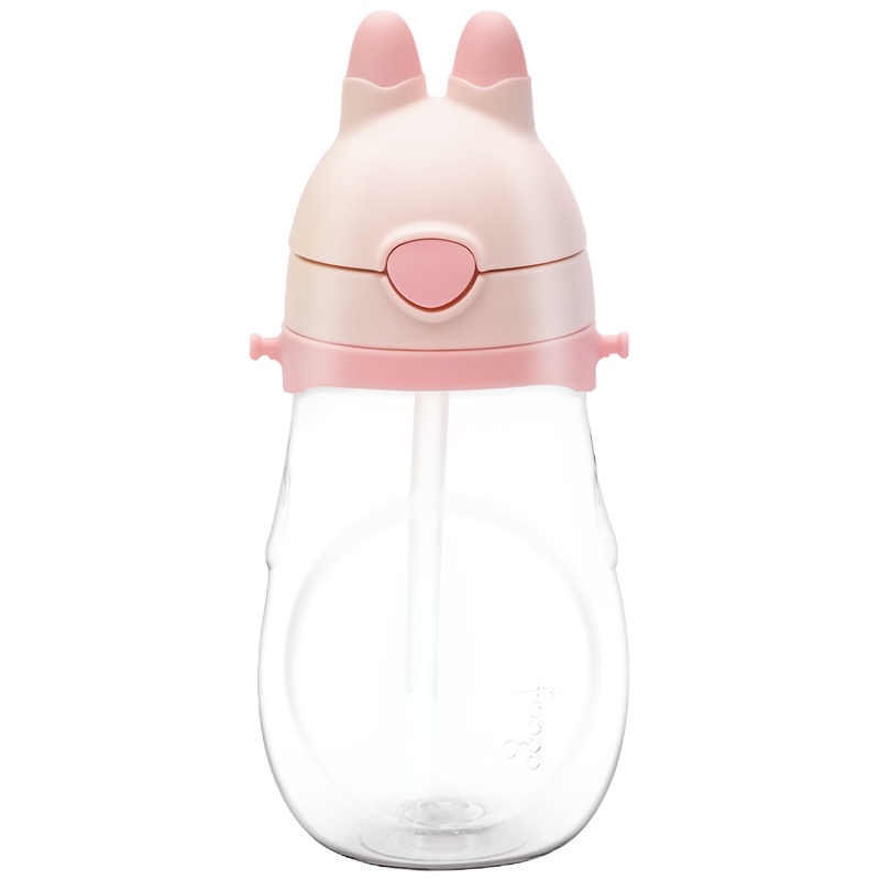 膳魔师(THERMOS)塑料杯BBSH-423儿童夏季水杯吸管杯450ml可爱兔子造型杯户外便携肩带PA材质家用/通用