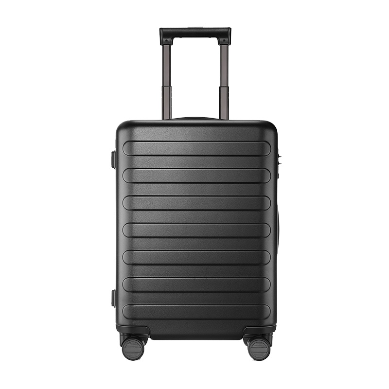 90分拉杆箱20英寸(刹车版) 商旅两用旅行箱男女 PC耐磨登机箱 密码箱静音万向轮行李箱七道杠 暗夜黑