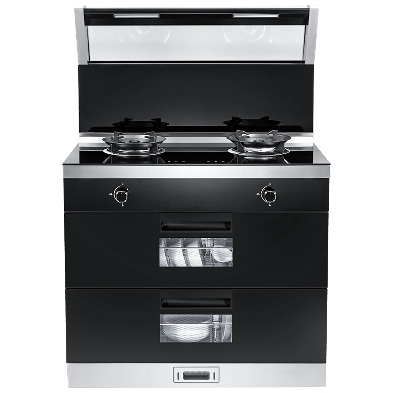 欧尼尔LX12集成灶一体灶家用环保灶消毒柜一体自动清洗侧吸下排