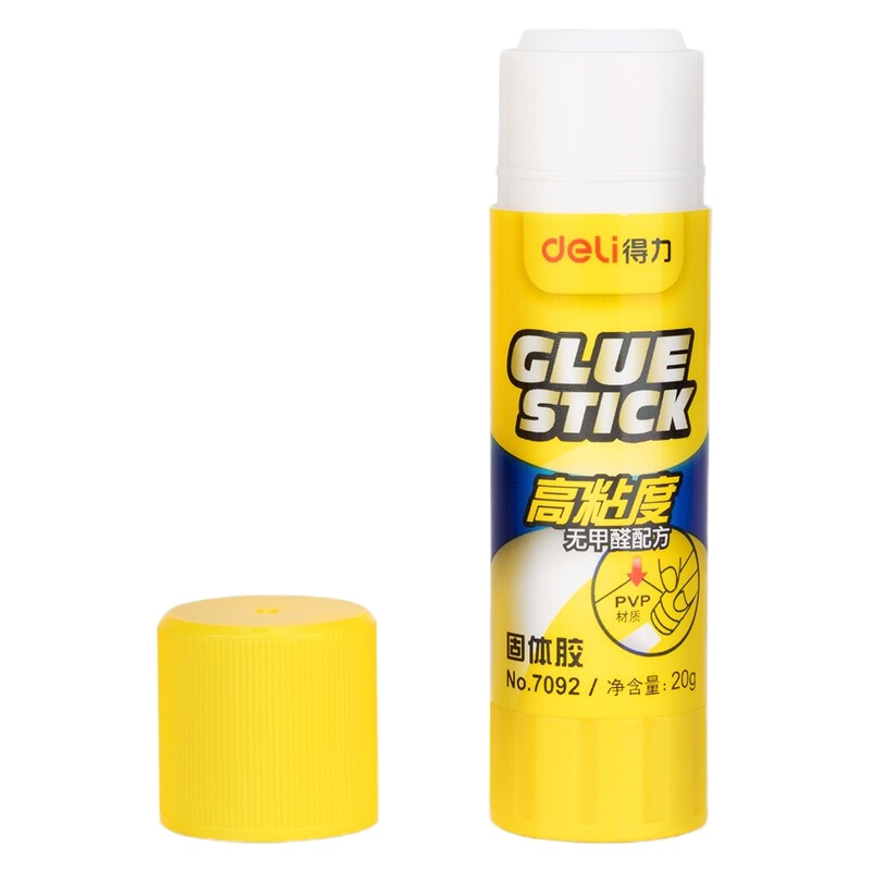 得力(deli)20g高粘 度PVP固体胶水 无甲醛快干耐用胶棒 6支装