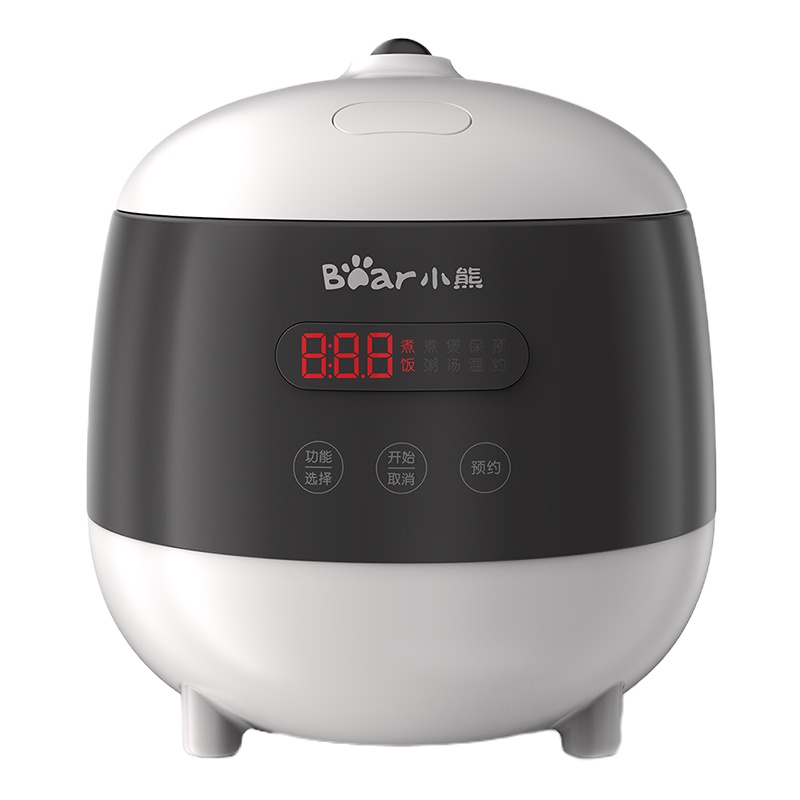 小熊电饭煲小型迷你电饭锅家用预约型多功能1.2升宿舍单人煮饭锅 白色