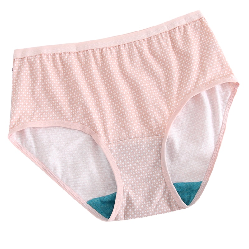 [5条装]ab内裤女纯棉印花高腰脚舒适大码妈咪裤0106