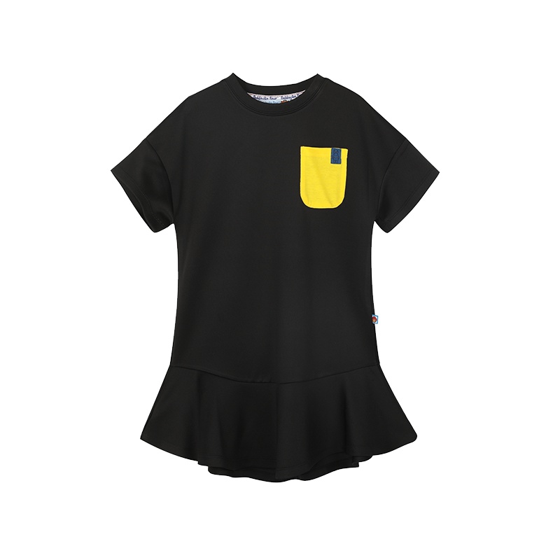 Paddington Bear帕丁顿熊女童拼接口袋连衣裙夏季新款裙子