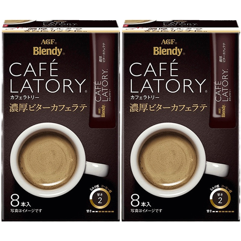 (23.07月底)日本进口AGF Blendy Latory浓厚微苦拿铁速溶咖啡72g*2盒 (Q款)