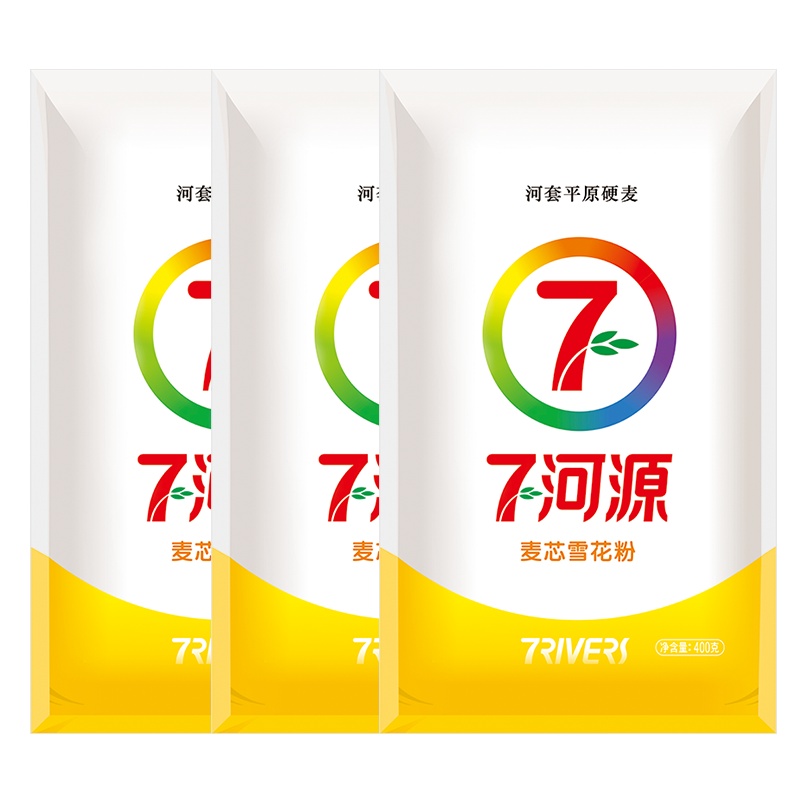 七河源 麦芯雪花粉400g*3 内蒙河套平原面粉