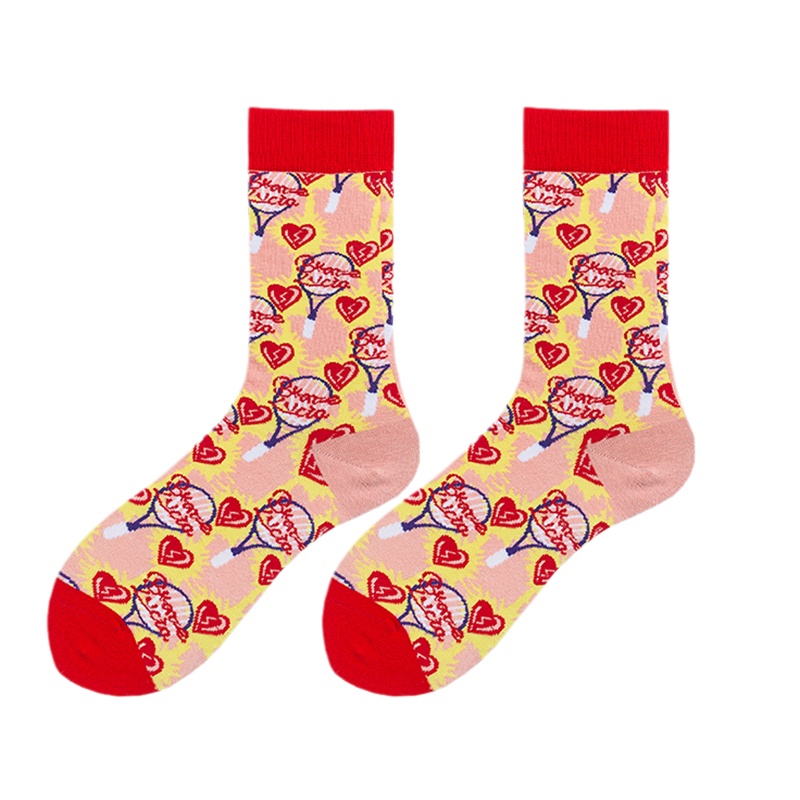 猫人复古可爱日系百搭油画袜子中筒袜韩版学院风女潮长袜6双装