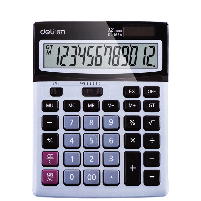 得力(deli) 1654桌面计算器 银色 一台装
