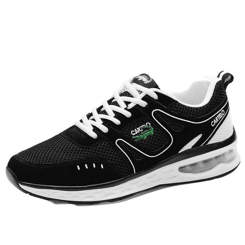 卡帝乐鳄鱼(CARTELO)男士休闲鞋夏季透气韩版百搭潮流气垫运动鞋