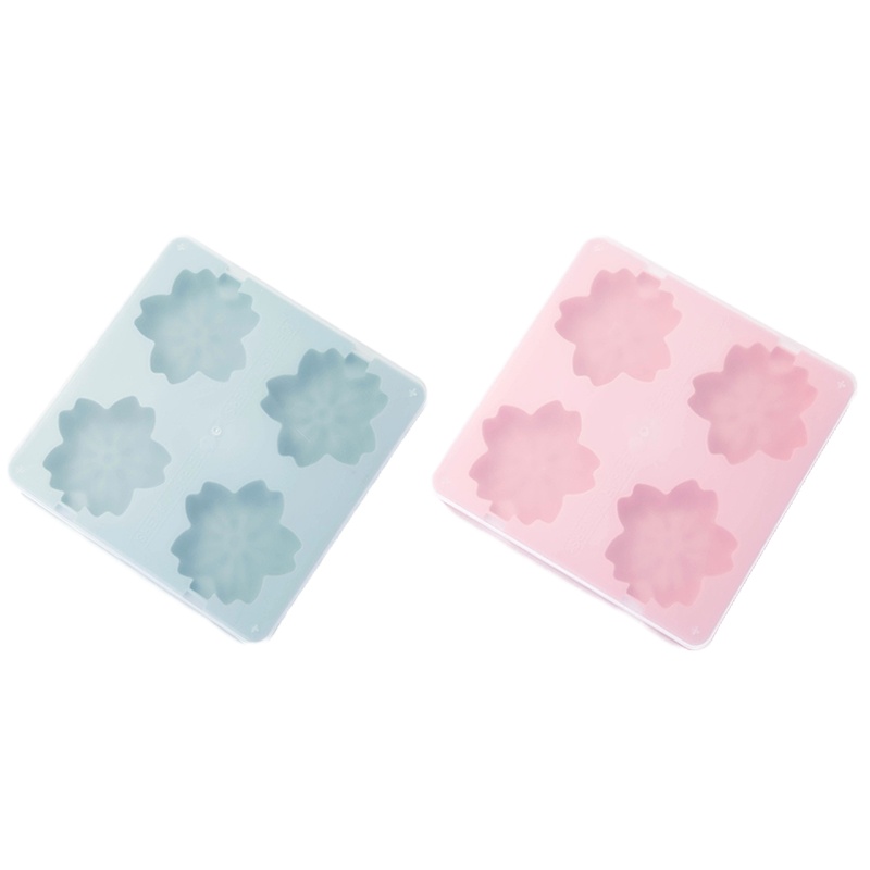 雪糕模具家用冰棍模具自制熊爪冰格做烘焙精灵冰糕模型DIY冰淇淋4格套装 树叶粉色+蓝色