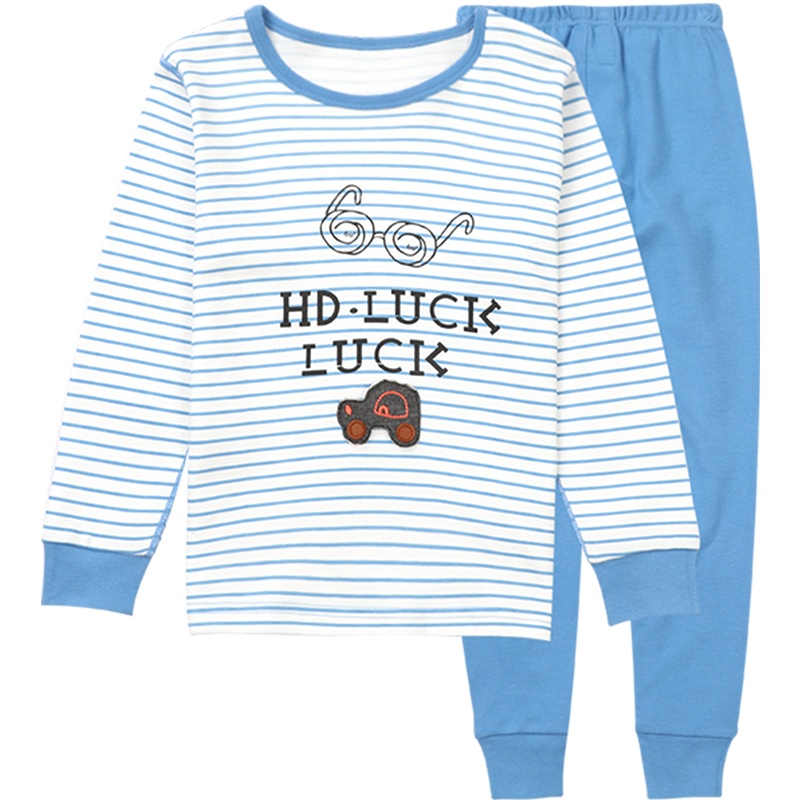 小红豆儿童内衣套装纯棉男童精梳棉柔软舒适秋衣秋裤套装儿童低圆领套装