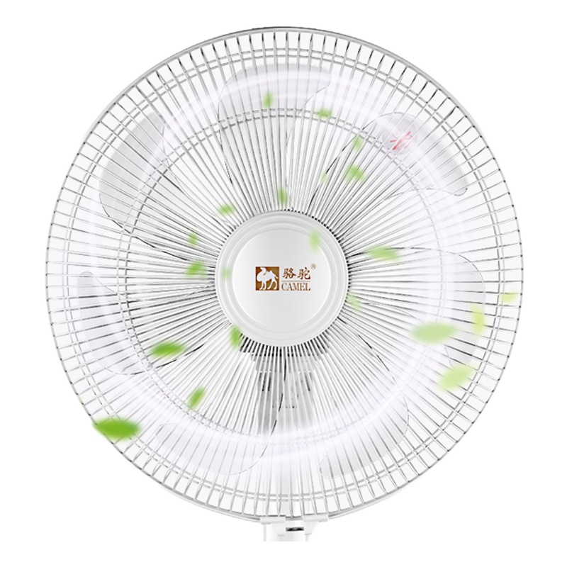 骆驼电风扇落地扇家用台式工业台扇立式餐厅摇头宿舍机械电扇大 按键款塑料五叶环保底盘