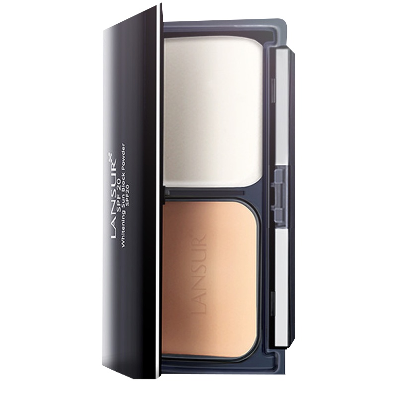 兰瑟晶智焕白防晒粉饼SPF20 02 自然色 持久控油防水遮瑕定妆粉正品女干粉双层干湿两用网红