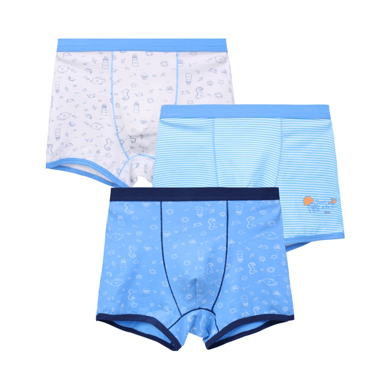 红豆(HODO)2019年新款居家儿童内裤棉质四季男童内裤 3条装